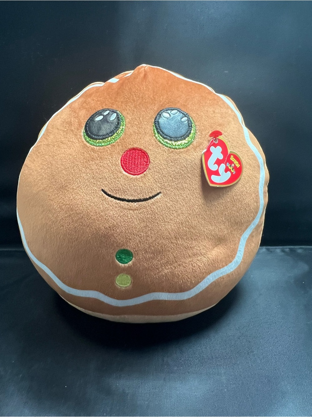 TY Squish-A-Boos Cookie Gingerbread Man Christmas Plush Pillow Soft Holiday Toy